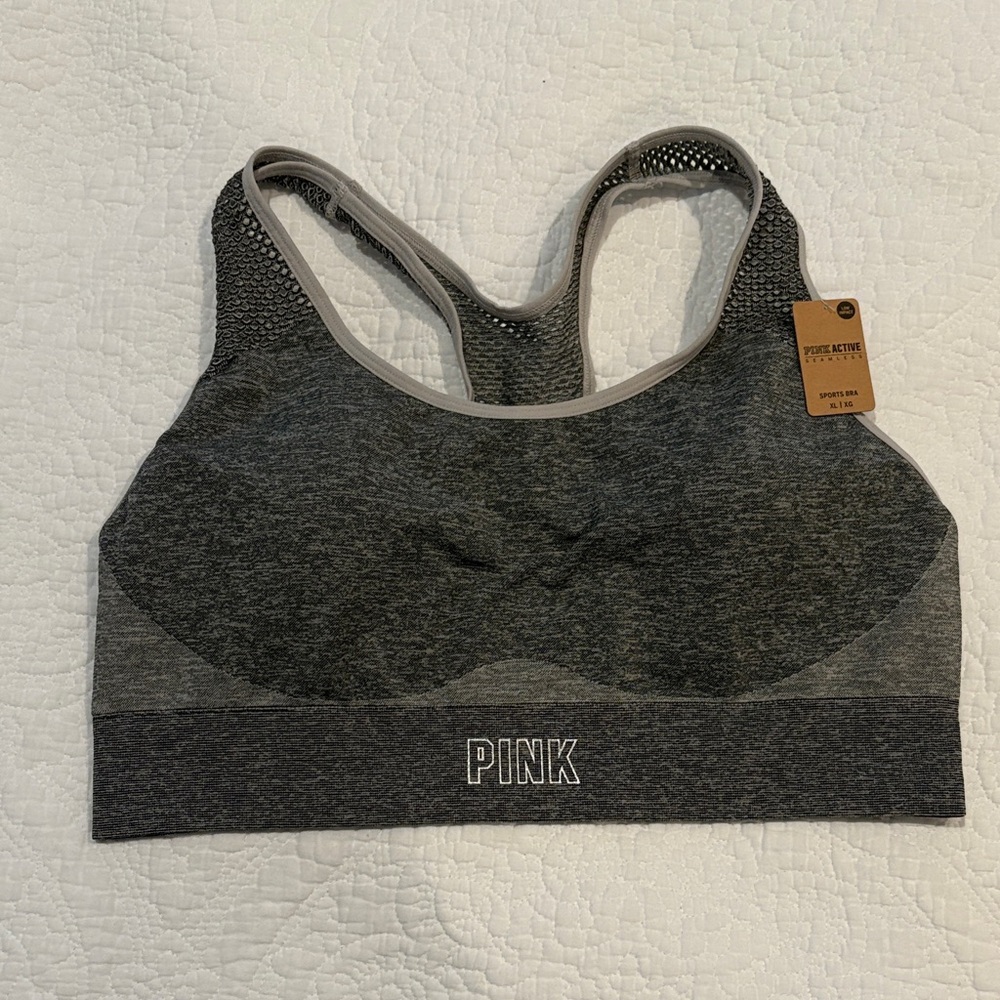 PINK Victoria's Secret Charcoal Sports Bra